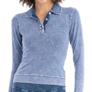 Hardtail Long Sleeve Pique Polo Denim